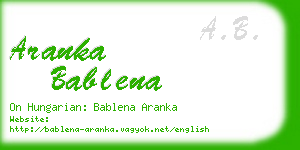 aranka bablena business card